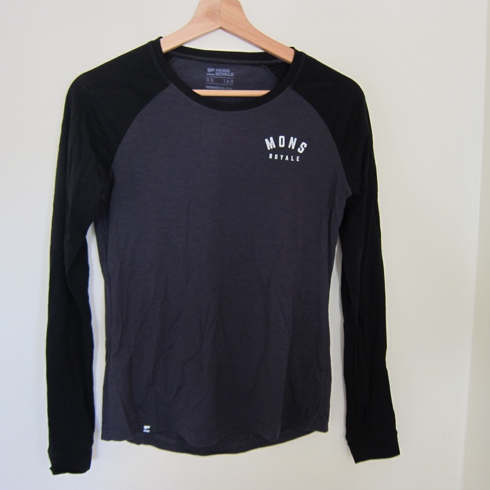 Mons Royale merino icon raglan long sleeve, women's xs